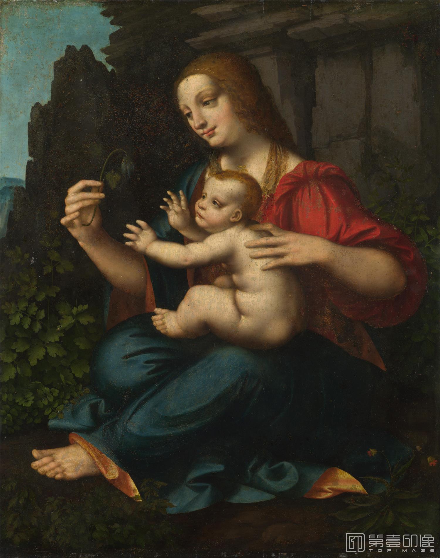油画-大英博物馆藏画-Marco d'Oggiono - The Virgin and Child-1666